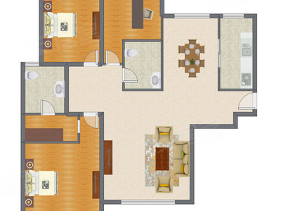3室2厅 124.30平米