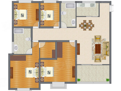 4室2厅 165.00平米