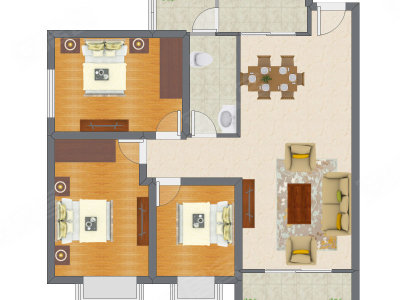 3室2厅 111.26平米