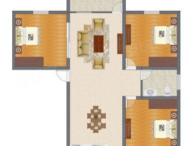 3室2厅 89.54平米