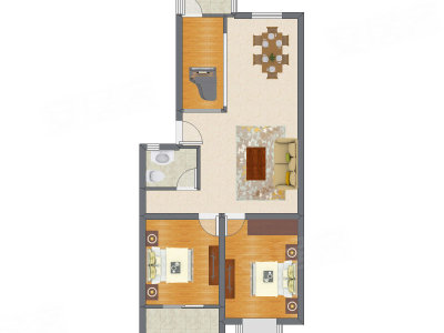 3室2厅 94.86平米户型图