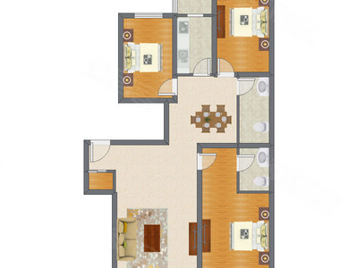 3室2厅 135.52平米