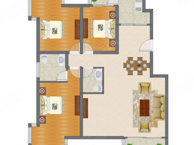 3室2厅 98.11平米