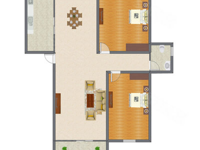 2室2厅 147.78平米户型图