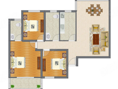 3室2厅 123.67平米
