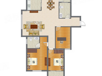 3室2厅 150.55平米