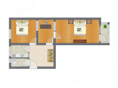 3室1厅 65.60平米