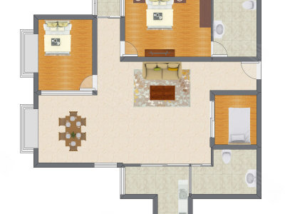 3室2厅 164.83平米