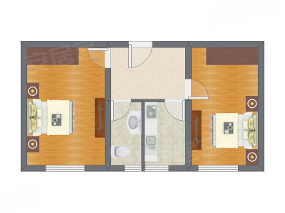 2室1厅 40.47平米
