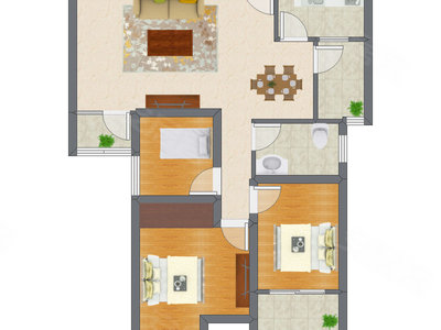 3室2厅 105.00平米户型图