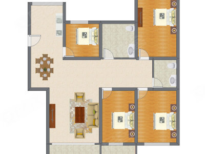 4室2厅 156.71平米