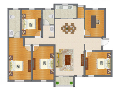 5室2厅 160.00平米户型图