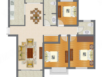 3室2厅 134.99平米