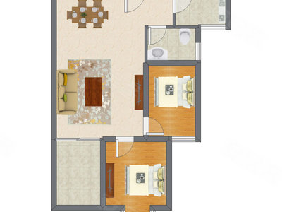 2室2厅 80.79平米
