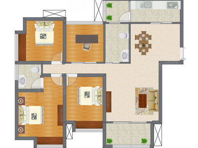 3室2厅 96.42平米