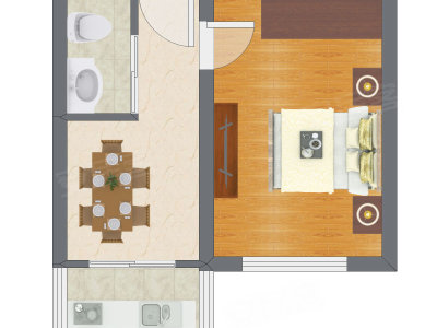 1室1厅 35.80平米