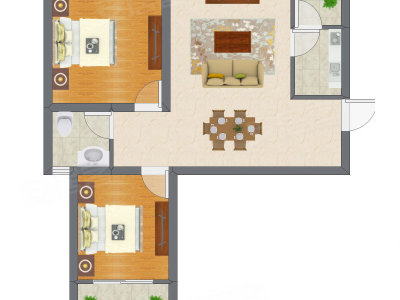 2室1厅 99.98平米