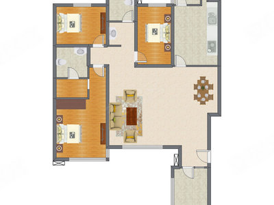 3室2厅 118.79平米