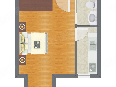 1室0厅 46.44平米户型图