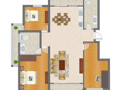 3室2厅 146.88平米