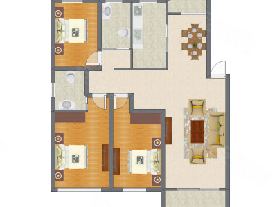 3室2厅 138.11平米