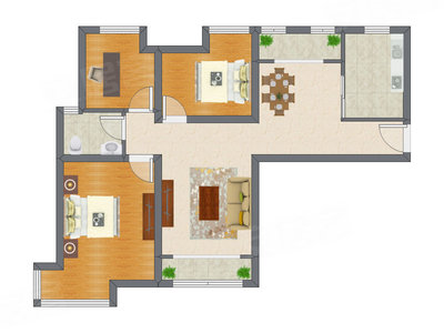 3室2厅 115.64平米