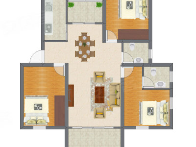 3室1厅 83.03平米