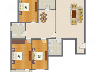 3室2厅 178.52平米户型图