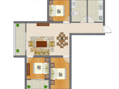3室2厅 92.47平米