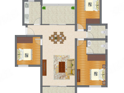 4室2厅 93.70平米