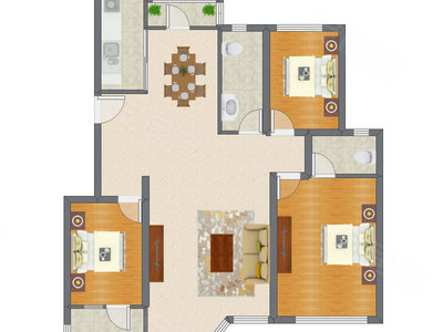 3室2厅 136.76平米户型图