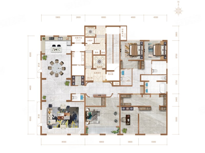 中翔兰溪九章(新房)5室2厅5卫513.04㎡南北1129万