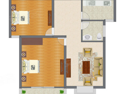 2室2厅 80.47平米