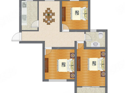 3室1厅 95.85平米