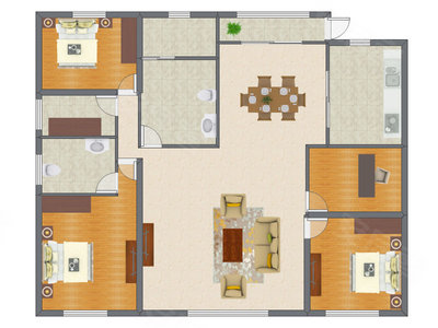 4室2厅 156.00平米户型图