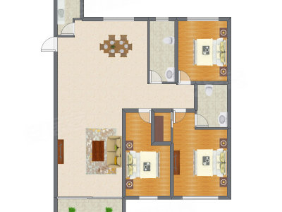 3室2厅 159.50平米户型图