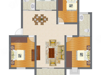 3室2厅 86.60平米
