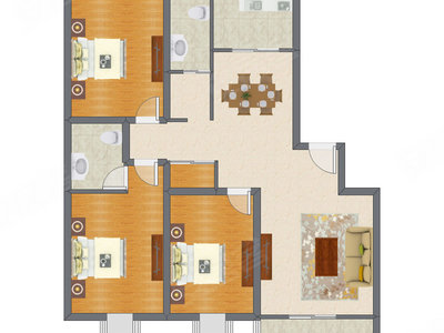 3室2厅 92.76平米