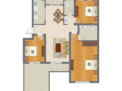 3室2厅 121.39平米