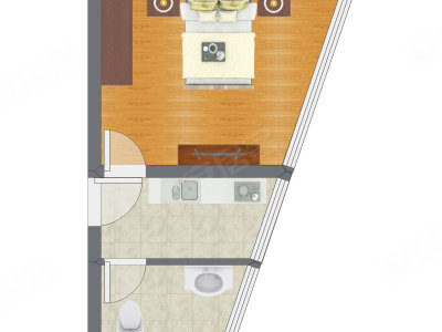 1室0厅 39.67平米户型图