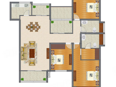 3室2厅 141.23平米