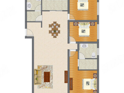 3室2厅 155.31平米