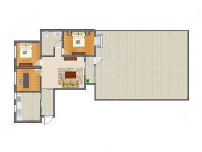 3室1厅 185.00平米户型图