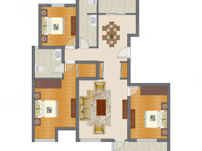 3室2厅 148.98平米