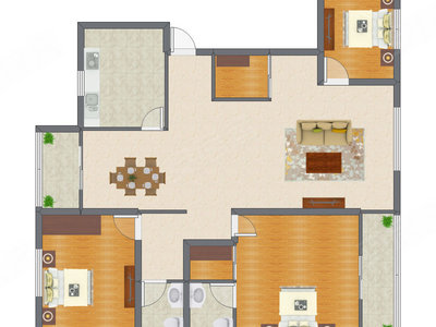 3室2厅 152.68平米