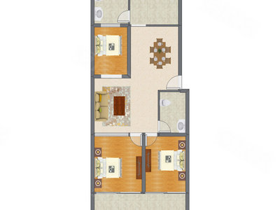3室2厅 123.56平米
