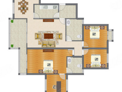 3室2厅 145.98平米