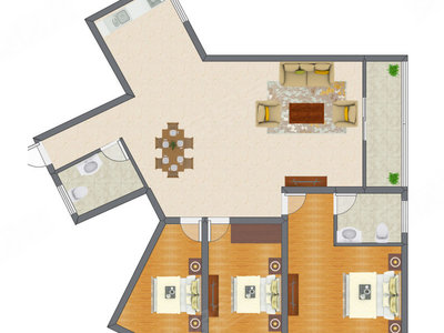 3室2厅 143.76平米