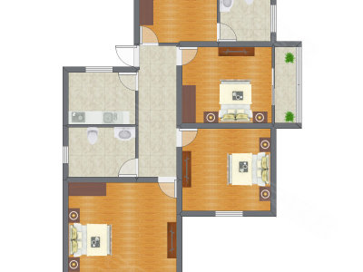 3室1厅 89.55平米