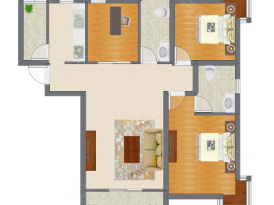 3室2厅 80.15平米